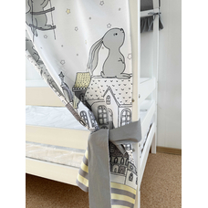 Крыша и шторы для кроватки домика ТД-34