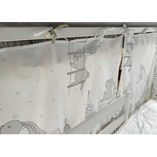 Крыша и шторы для кроватки домика ТД-34