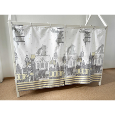 Крыша и шторы для кроватки домика ТД-34