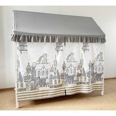 Крыша и шторы для кроватки домика ТД-34