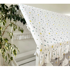 Крыша и шторы для кроватки домика ТД-38