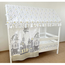 Крыша и шторы для кроватки домика ТД-40