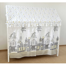 Крыша и шторы для кроватки домика ТД-40