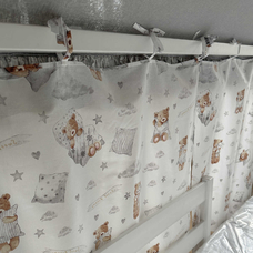 Крыша и шторы для кроватки домика ТД-49